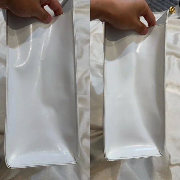 Vintage Yves Saint Laurent Logo Metal Bar Handle Leather Handbag 1980s-1990s - Picture 8 of 16